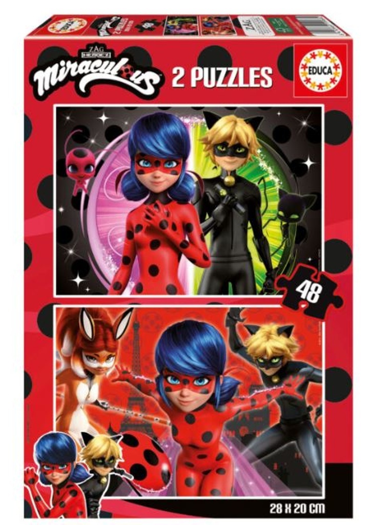 Puzzle Kouzelná Beruška a Černý kocour (2x48 dílků)