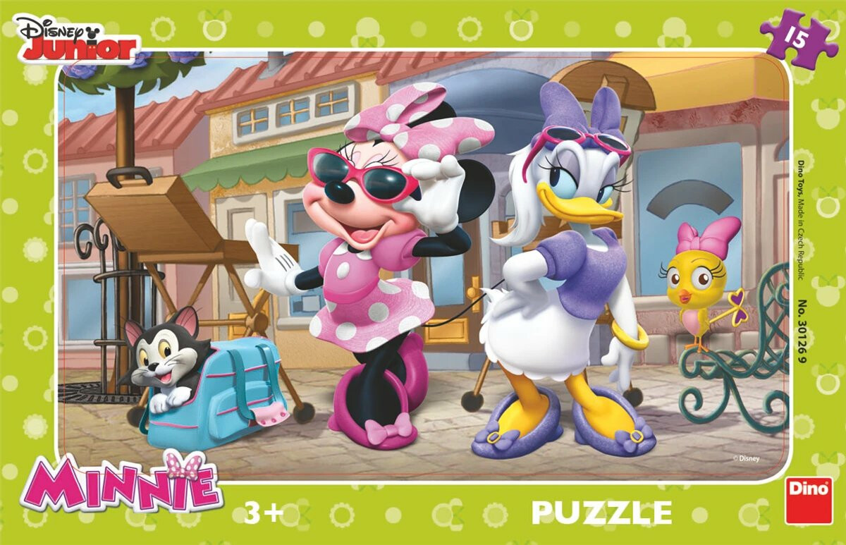 Puzzle Minnie na Montmartru 15 dílků deskové