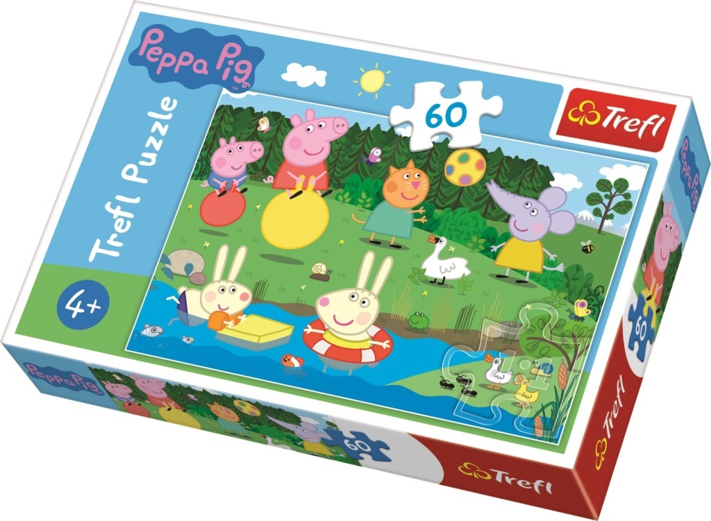 Puzzle Prasátko Peppa u rybníka