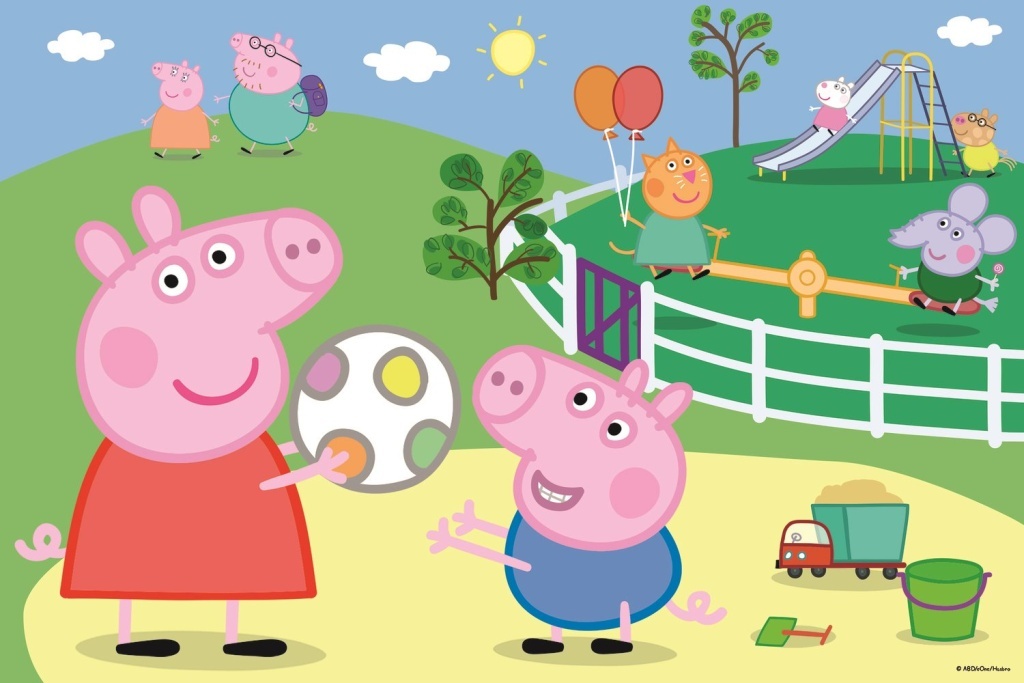 Puzzle Prasátko Peppa Zábava s přáteli
