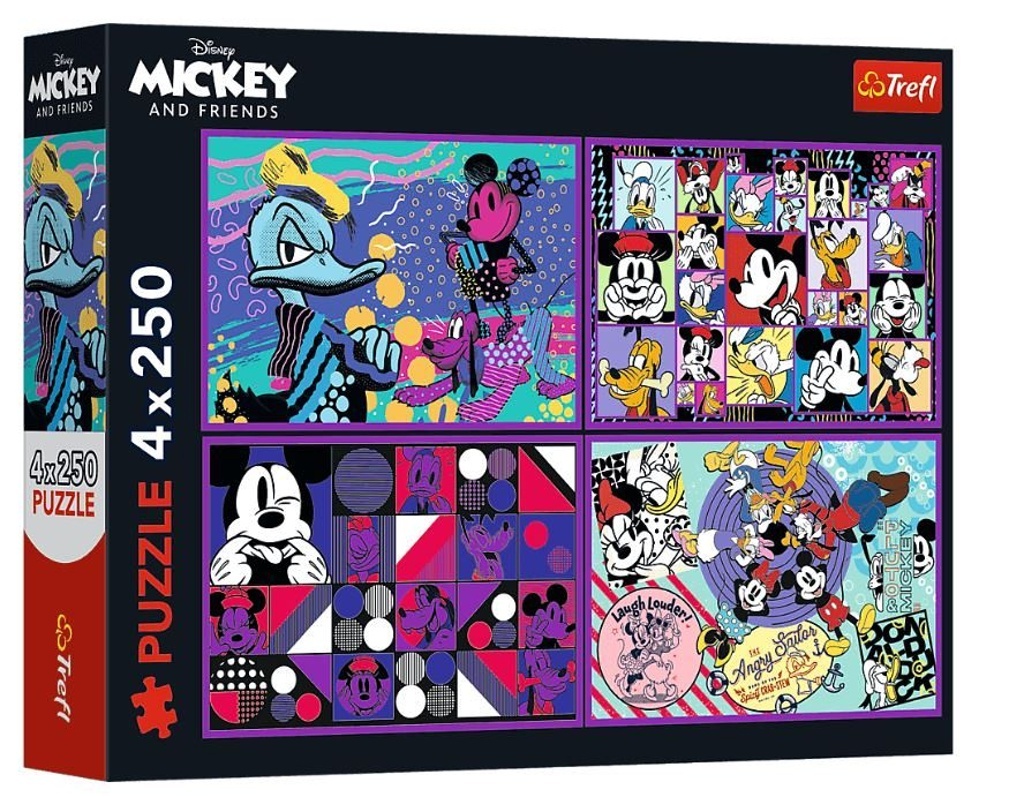 Puzzle Příhody Mickeyho Mouse a přátel 4x250 dílků