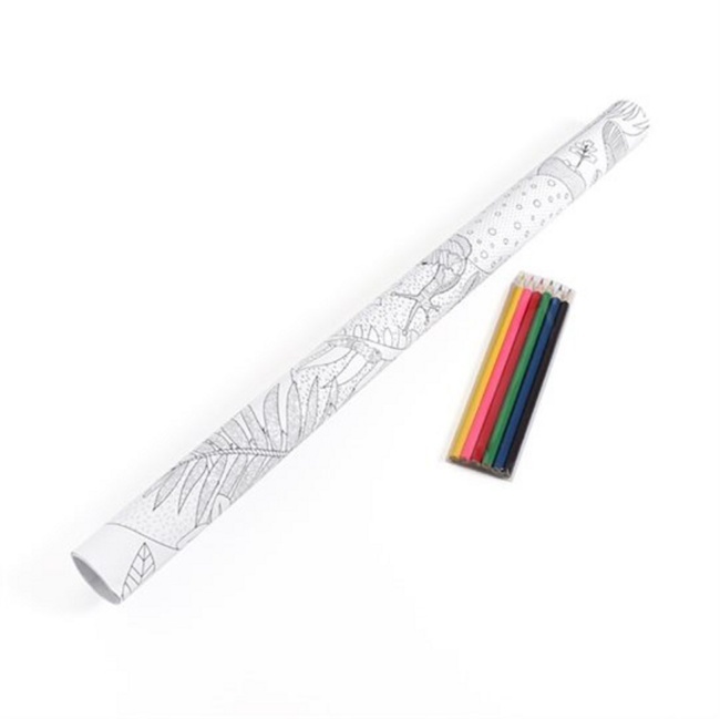 Relaxační omalovánkový plakát s pastelkami