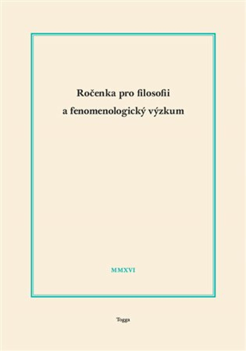 Ročenka pro filosofii a fenomenologický výzkum 2016