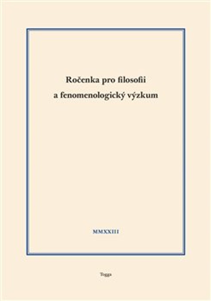 Ročenka pro filosofii a fenomenologický výzkum 2023