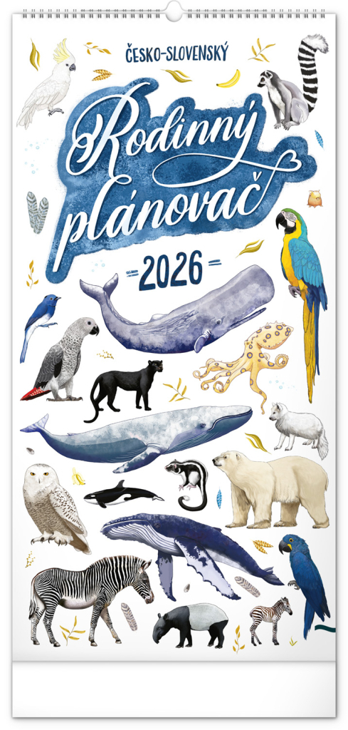 Rodinný plánovač Animalium 2026 - nástěnný kalendář