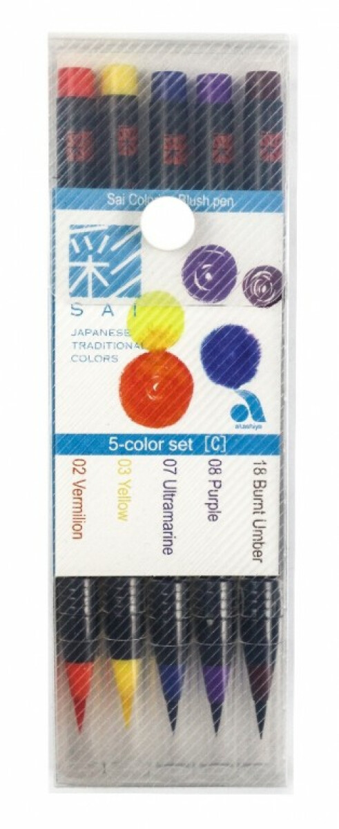Sai akvarelové štětcové fixy C