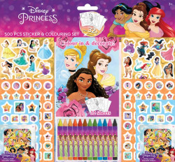 Samolepkový set s omalovánkami a voskovkami: Disney Princezny - kniha z kategorie Omalovánky