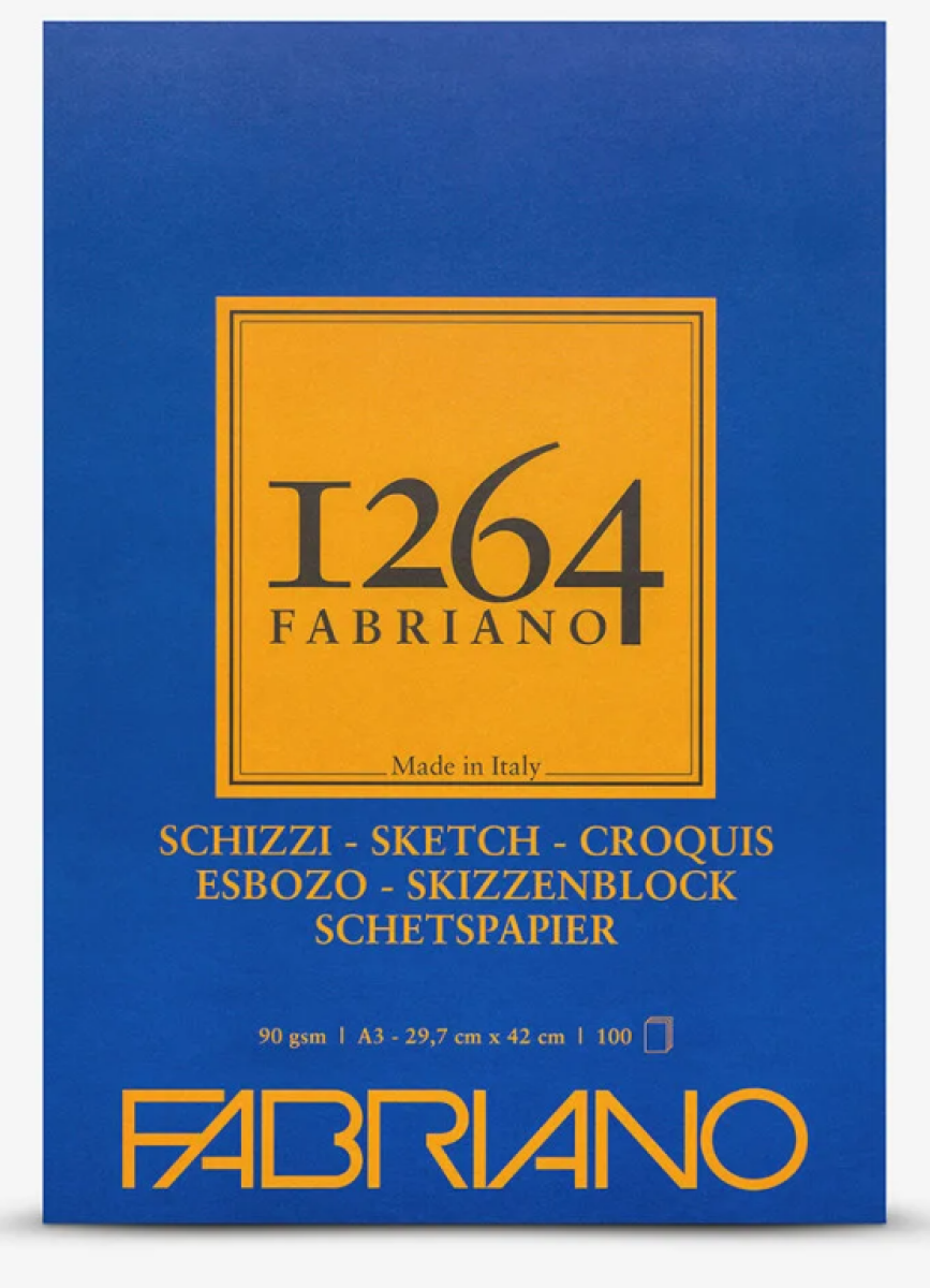 Skicák Fabriano Schizzi 1264 lepený 90g A3