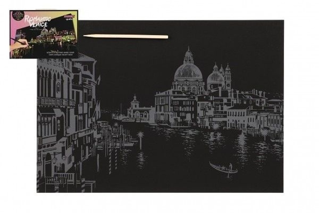 Škrábací obrázek barevný Benátky