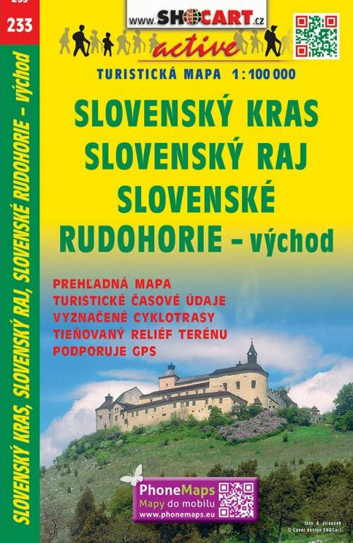 Slovenský kras, Slovenský raj, Slovenské rudohorie - východ 1:100 000