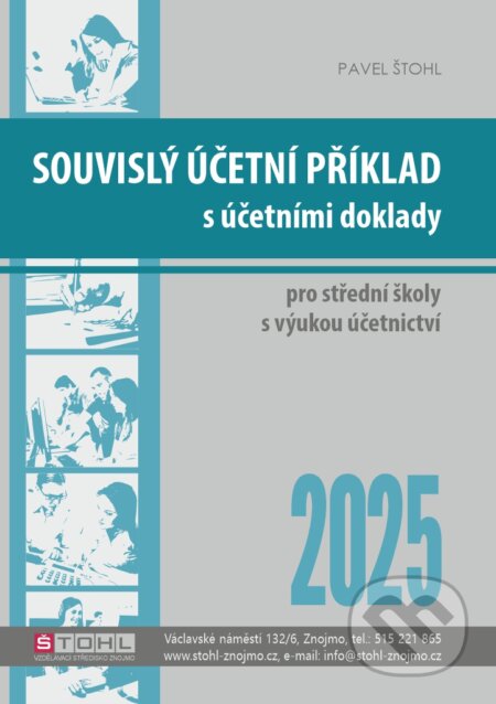 Souvislý účetní příklad s účetními doklady 2025