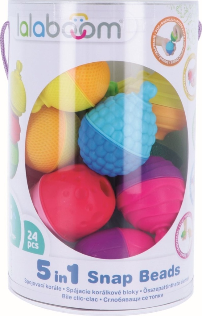Stavebnice Lalaboom 5v1 Spojovací korále 24 dílů