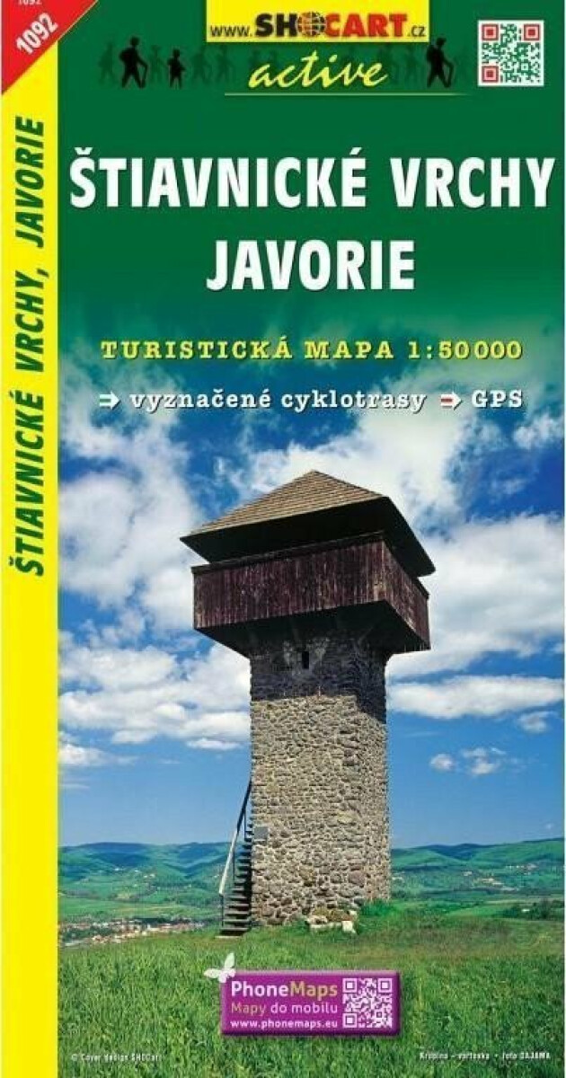 Štiavnické vrchy, Javorie 1:50 000 (Turistická mapa 1092)