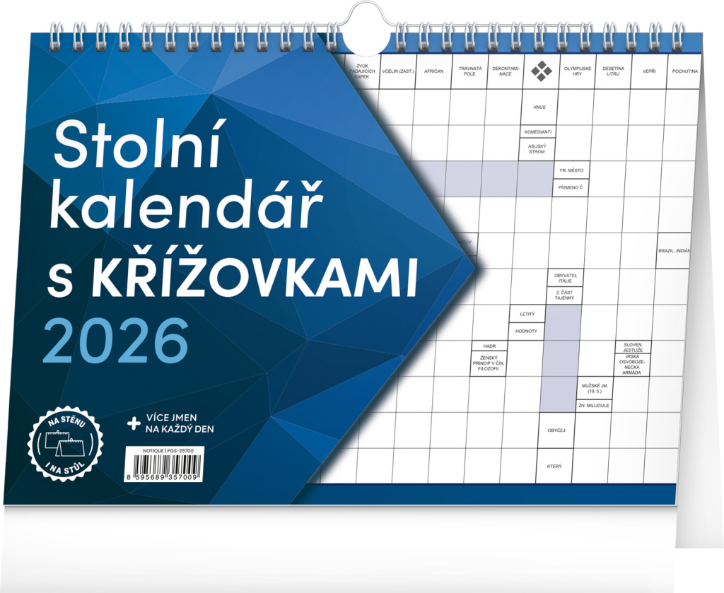 Stolní kalendář s křížovkami 2026 - stolní kalendář