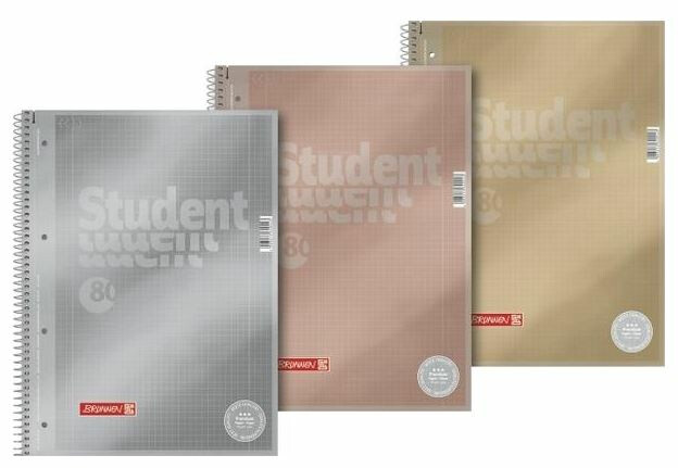Student blok A4 čtvereček metalický 90g, 3 barvy