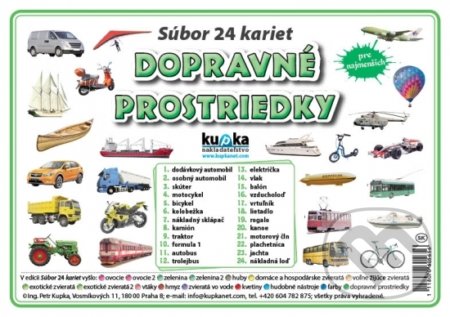 Súbor 24 kariet - Dopravné prostriedky
