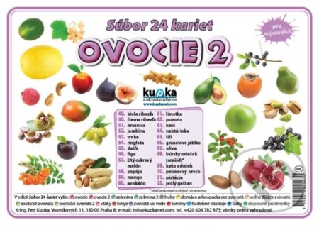 Súbor 24 kariet - Ovocie 2