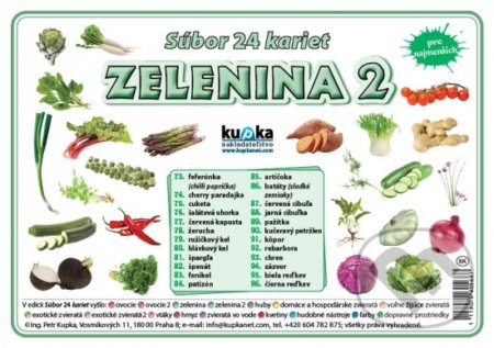 Súbor 24 kariet - Zelenina 2