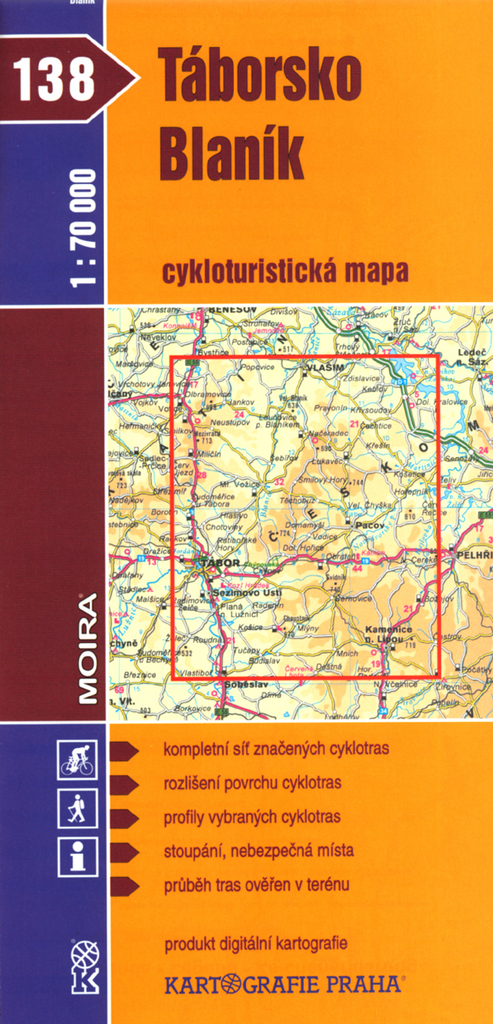 Táborsko Blaník cykloturistická mapa 1:70 000