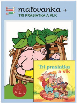 Tri prasiatka a vlk (maľovanka + CD)