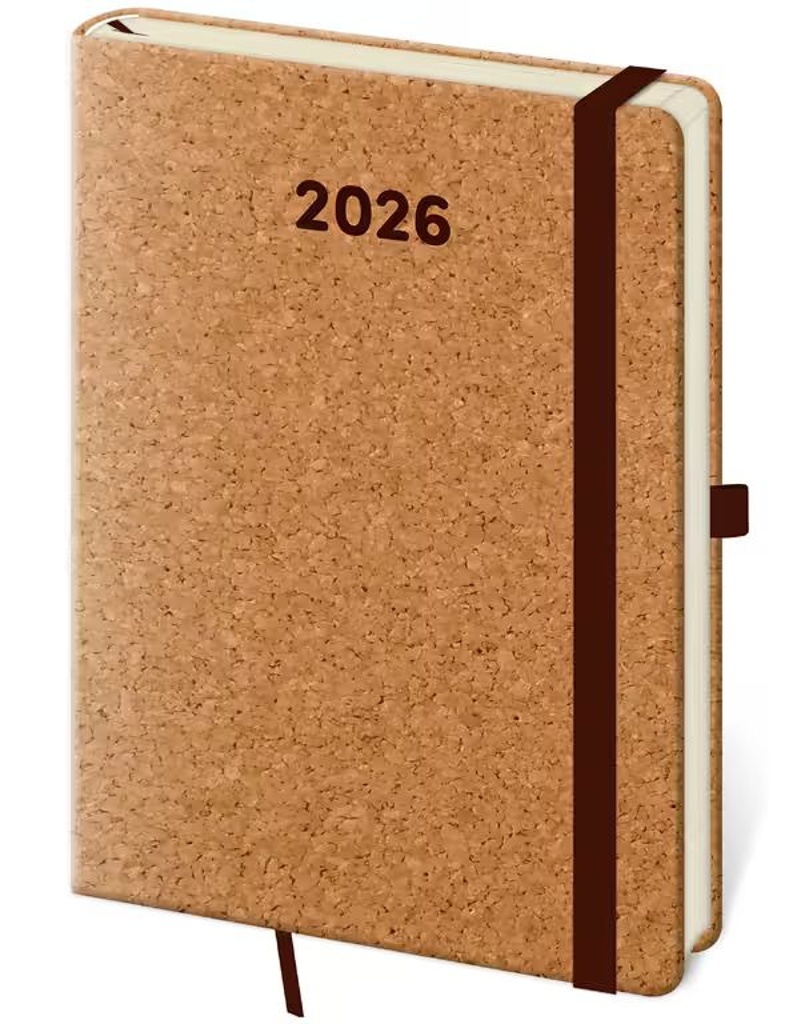 Týdenní diář 2026 A5 Cork s poutkem
