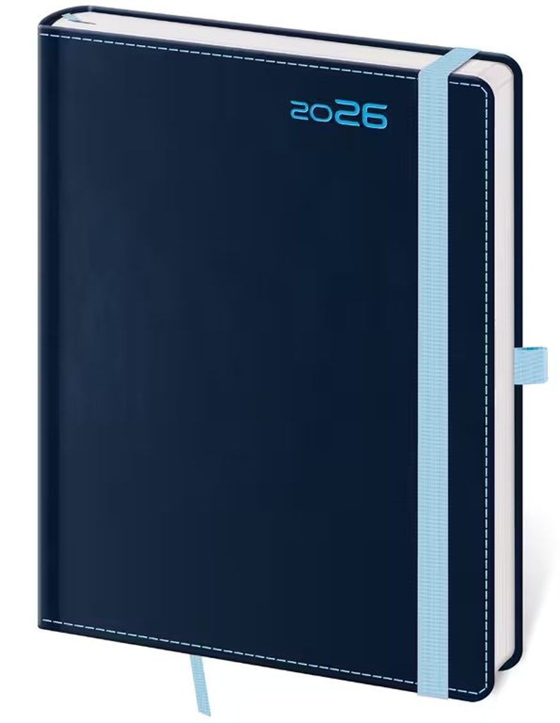 Týdenní diář 2026 A5 Double Blue s poutkem