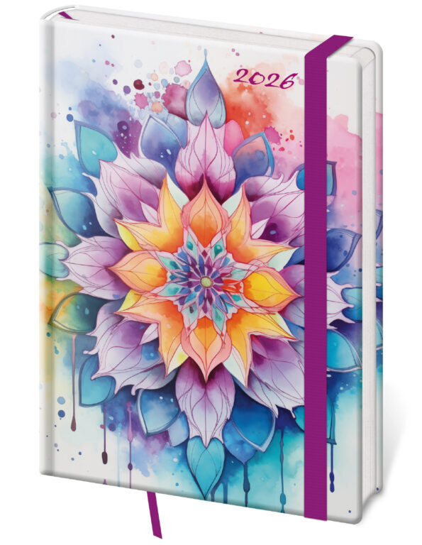 Týdenní diář 2026 A5 Vario Mystic s gumičkou