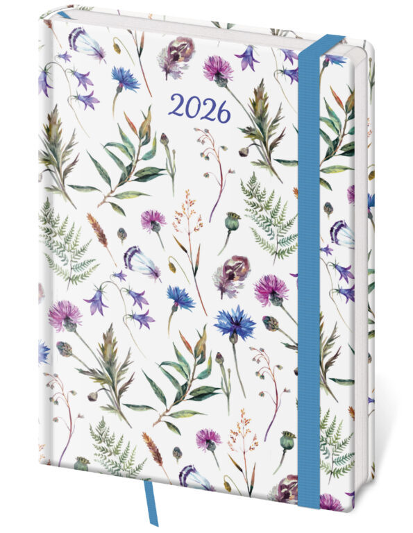 Týdenní diář 2026 A5 Vario Wildflowers s gumičkou