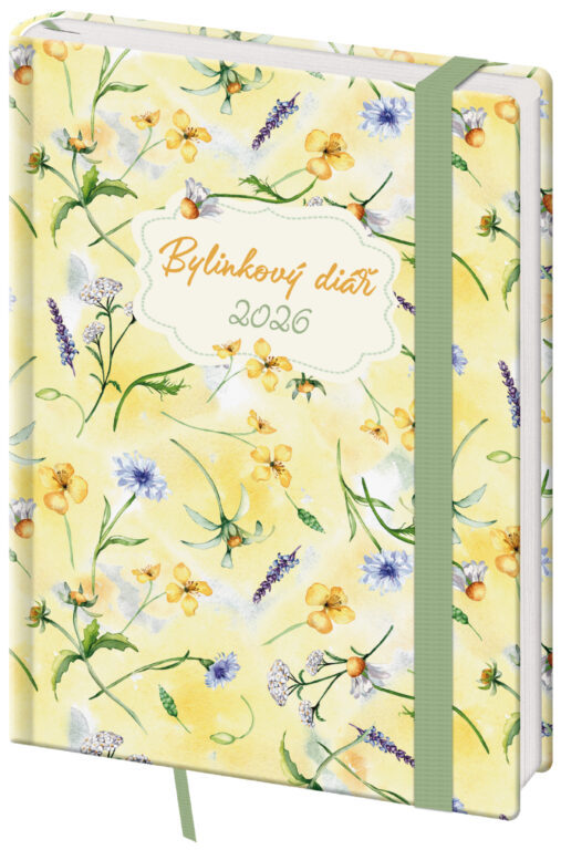 Týdenní diář 2026 B6 Bylinkový Herbs s gumičkou