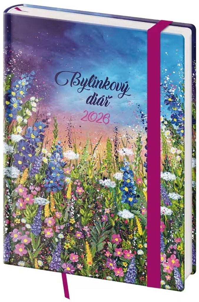 Týdenní diář 2026 B6 Bylinkový Meadow s gumičkou