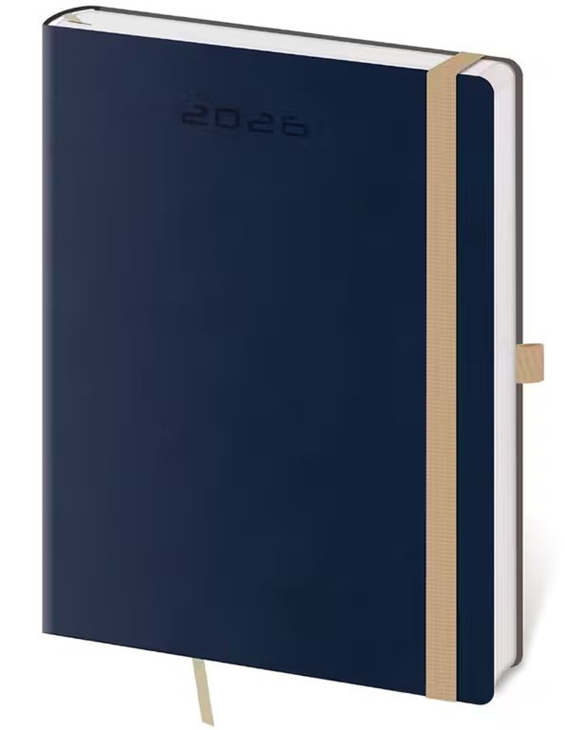 Týdenní diář 2026 B6 Flexies tmavě modrý s poutkem