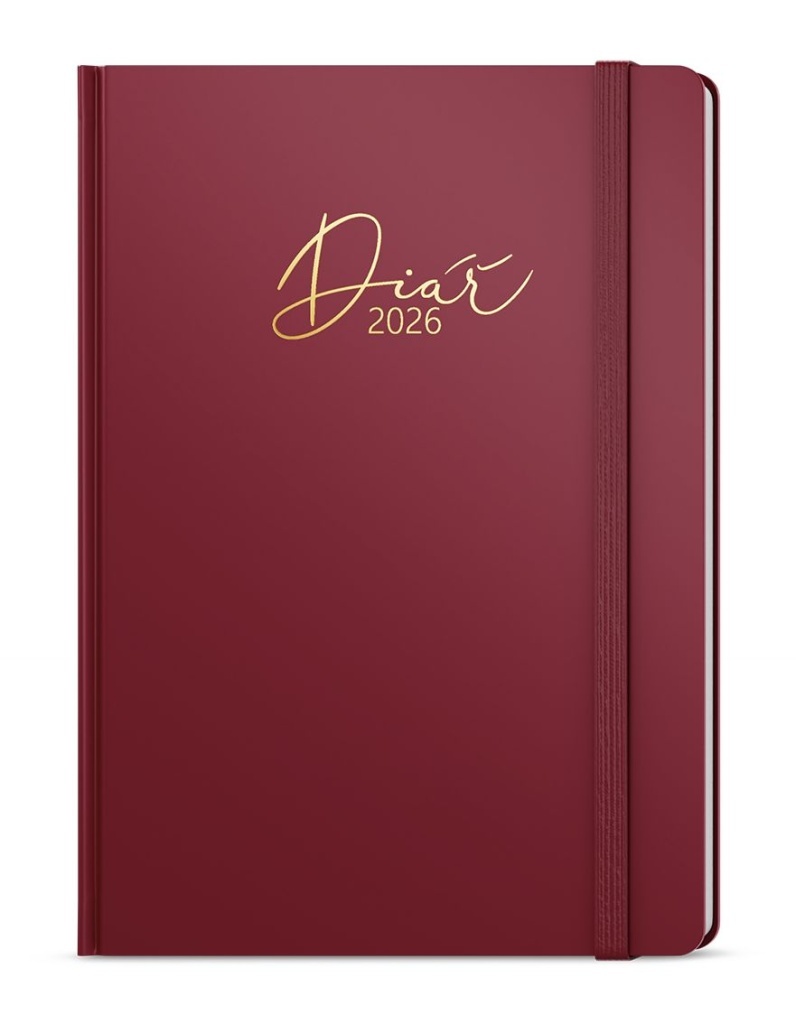 Týdenní diář 2026 Oskar Luxi A5 bordó