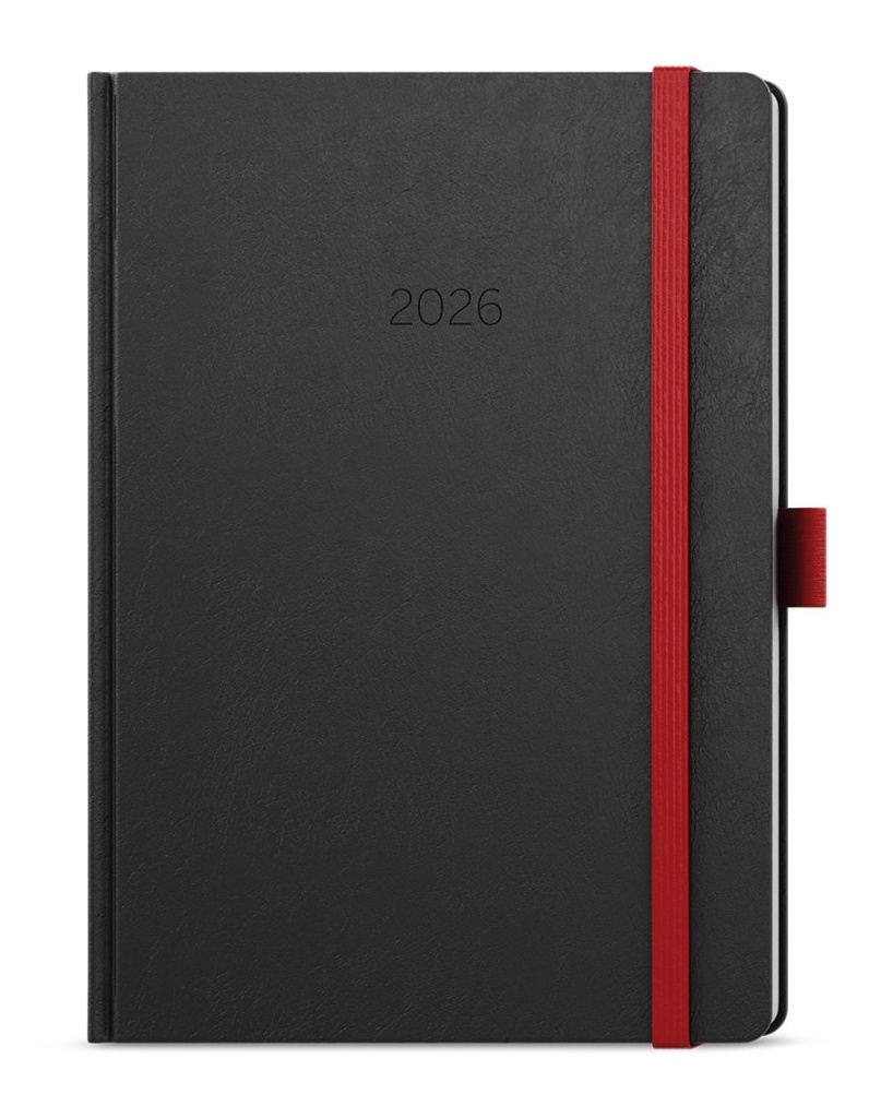 Týdenní diář 2026 Oskar Nora A5 červená
