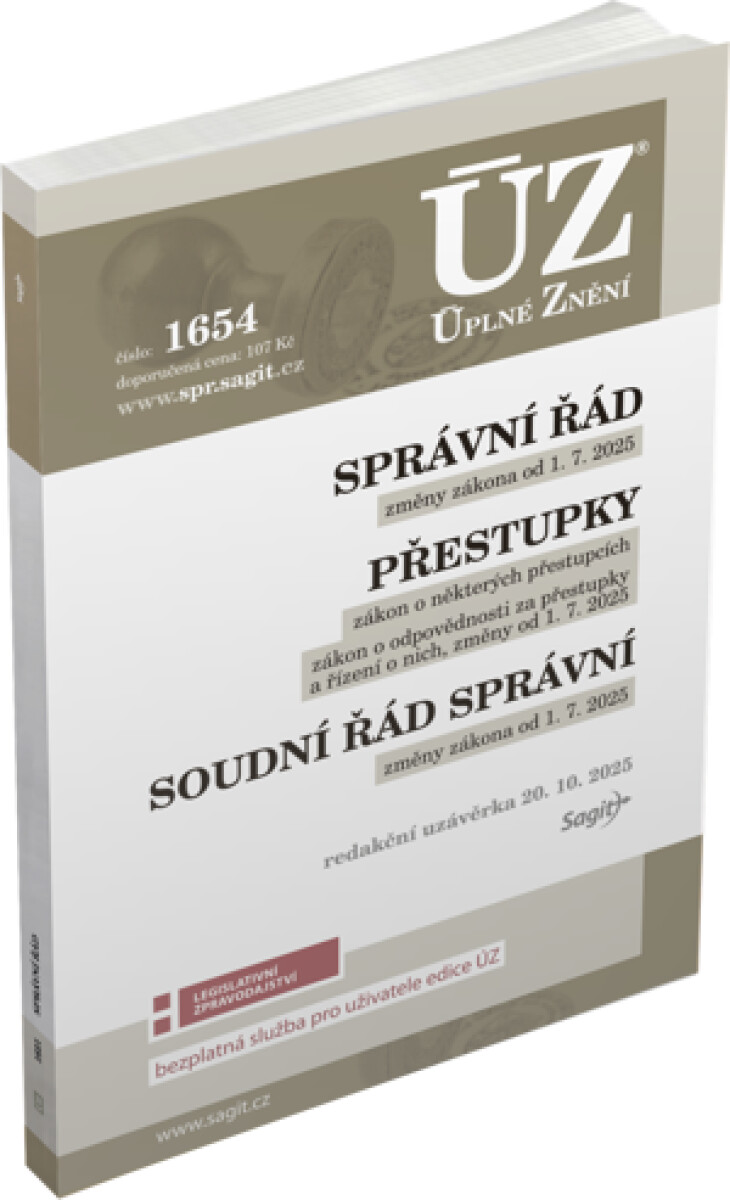 ÚZ 1654 Správní řád, Soudní řád správní, Přestupky