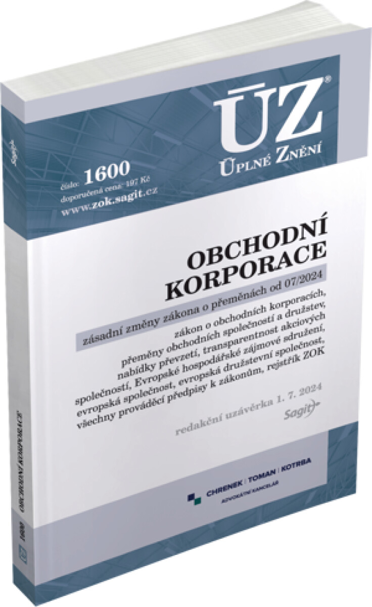 ÚZ č. 1600 - Obchodní korporace, Přeměny obchodních společností a družstev