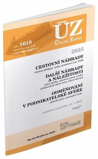 ÚZ č. 1618 - Cestovní náhrady, Odměňování v podnikatelské sféře, 2025