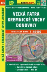 Veľká Fatra, Kremnické vrchy, Donovaly 1:40 000 - turistická mapa č. 476