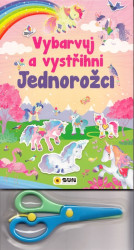Vybarvuj a Vystřihni: Jednorožci (růžová)