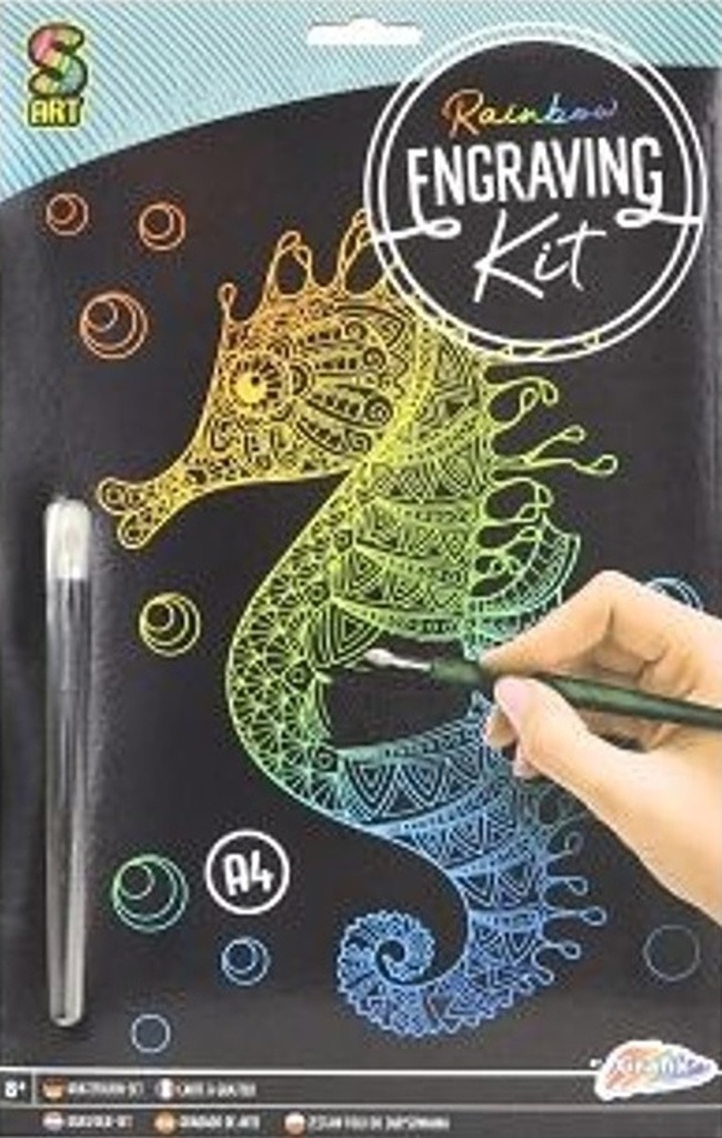 Vyškrabávání duhový obrázek Mořský koník