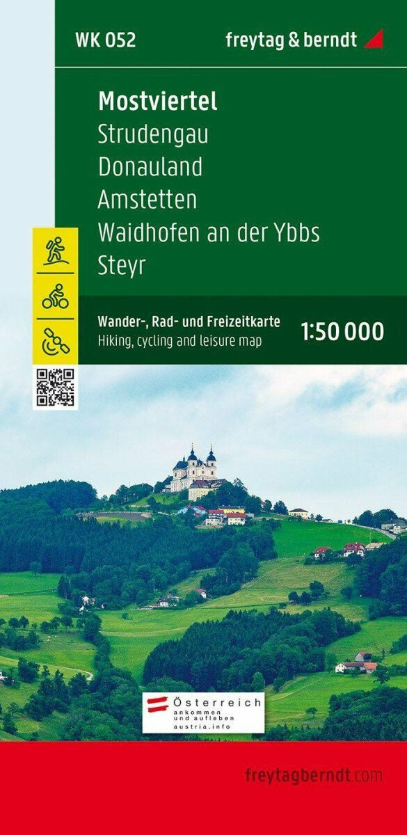WK 052 Mostviertel, Strudengau, Donauland, Amstetten, Waidhofen ad Ybbs, Steyr 1:50 000 / turistická mapa