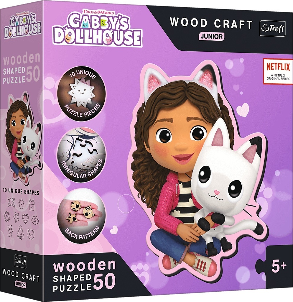 Wood Craft Junior puzzle Gábinin kouzelný domek: Gábi a její kotě