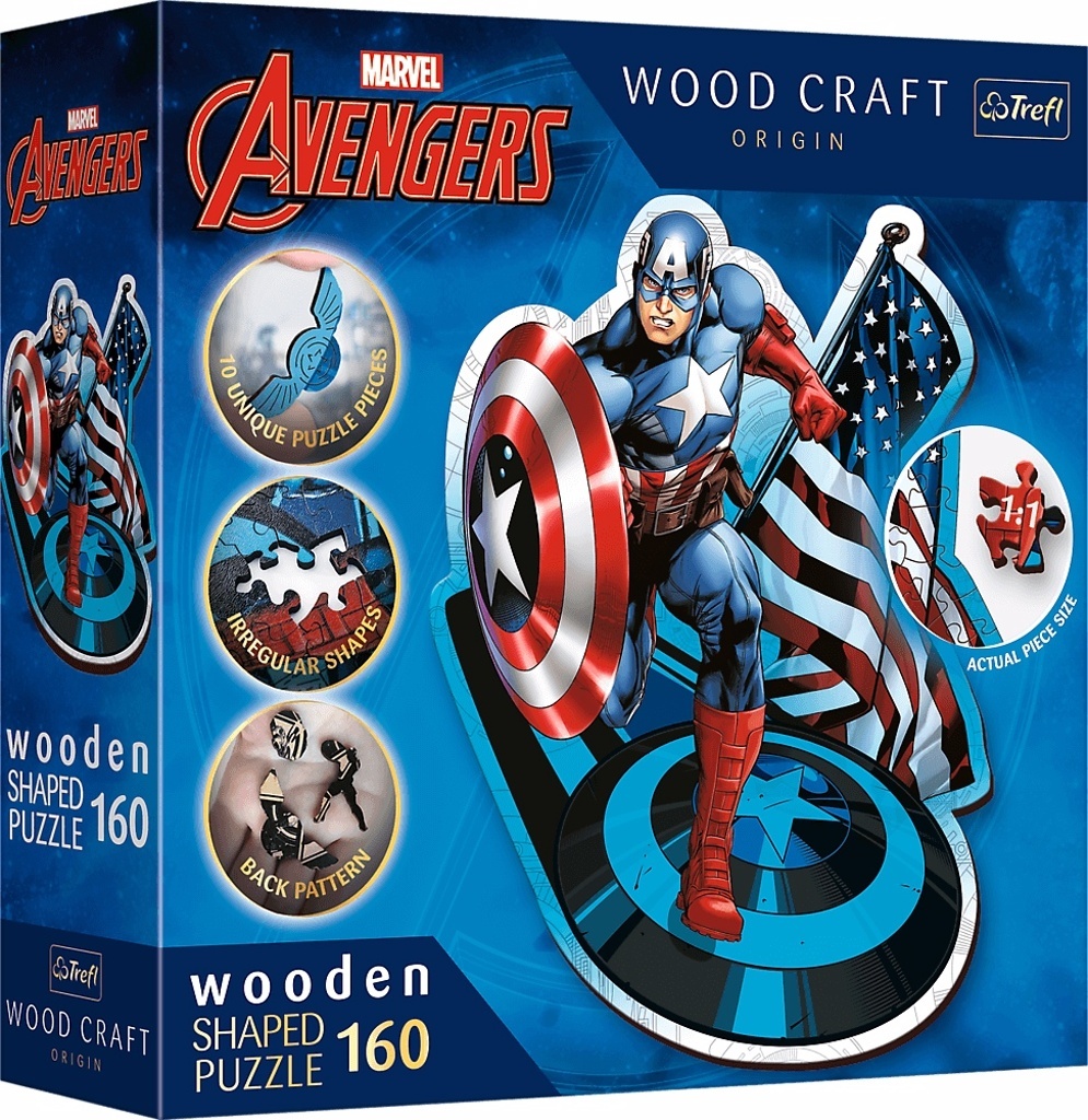 Wood Craft Origin puzzle Neohrožený Kapitán Amerika