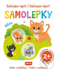 Začínám lepit samolepky - Sešit s kočičkou / Začínam lepiť samolepky