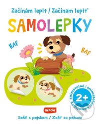 Začínám lepit samolepky - Sešit s pejskem / Začínam lepiť samolepky