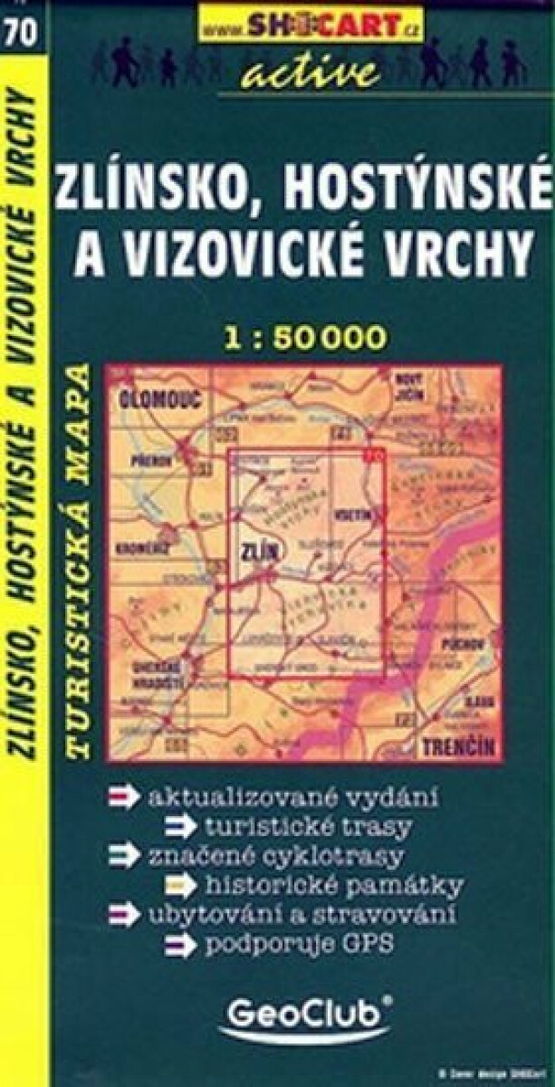 Zlínsko, Hostýnske a Vizovické vrchy 1:50 000 (Turistická mapa 070)