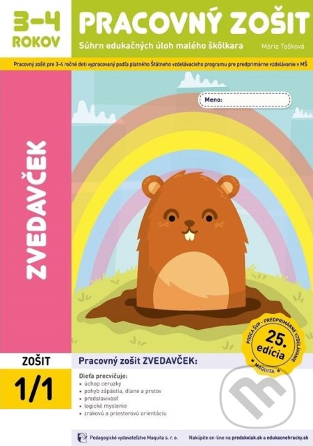 Zvedavček (pracovný zošit 1/1 pre 3-4 ročných