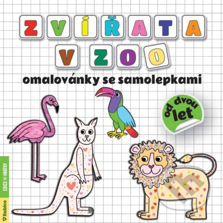Zvířata v ZOO - omalovánky se samolepkami