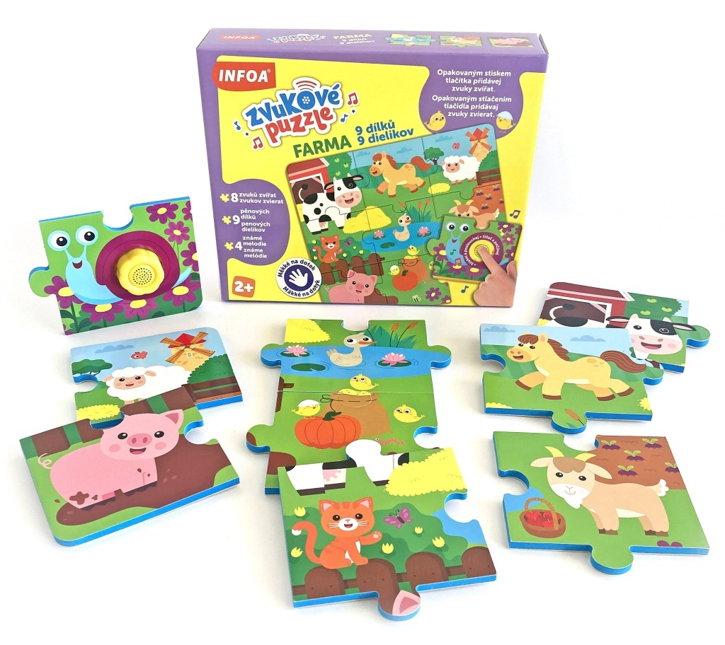 Zvukové puzzle Farma 9 dílků/9 dielikov