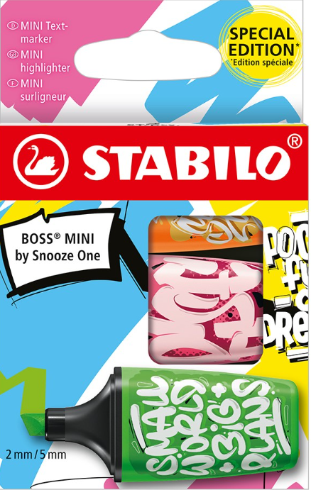 Zvýrazňovač - STABILO BOSS MINI by Snooze One - 3 ks sada