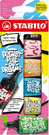 Zvýrazňovače a popisovač - STABILO BOSS MINI by Snooze One - 6 ks sada
